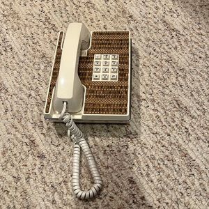 80s Vintage Rattan Phone (Works Well)